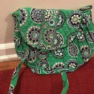Kelly green messenger bag